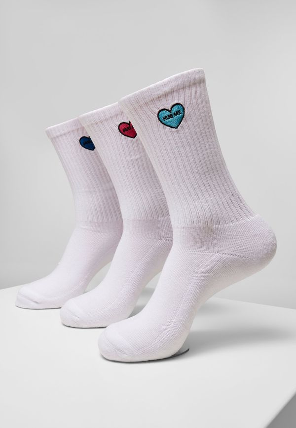 MT Accessoires Heart Embroidery Socks 3-Pack white