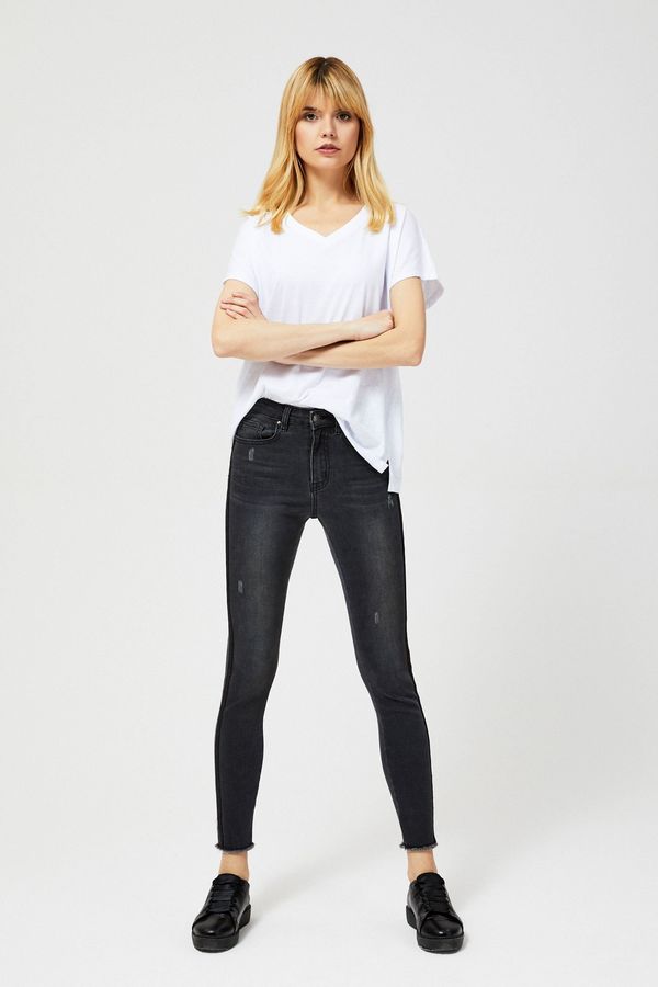 Moodo High-waisted jeans with stripes