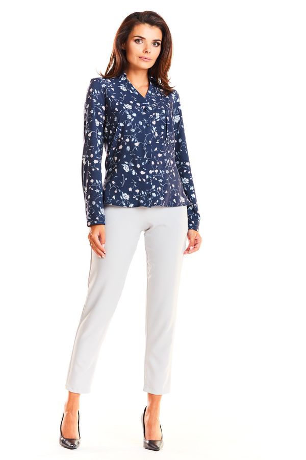 Infinite You Infinite You Woman's Blouse M176 Navy Blue Flowers