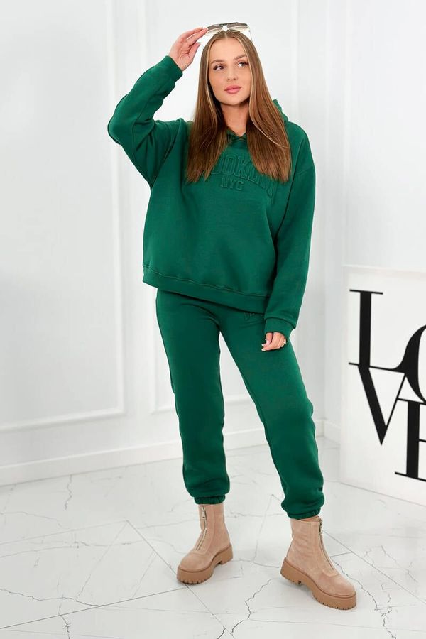 Kesi Insulated cotton set, sweatshirt + trousers Brooklyn dark green