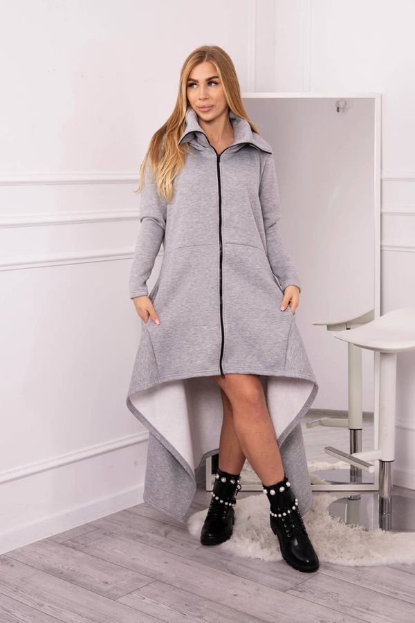 Kesi Insulated dress with longer sides of gray color