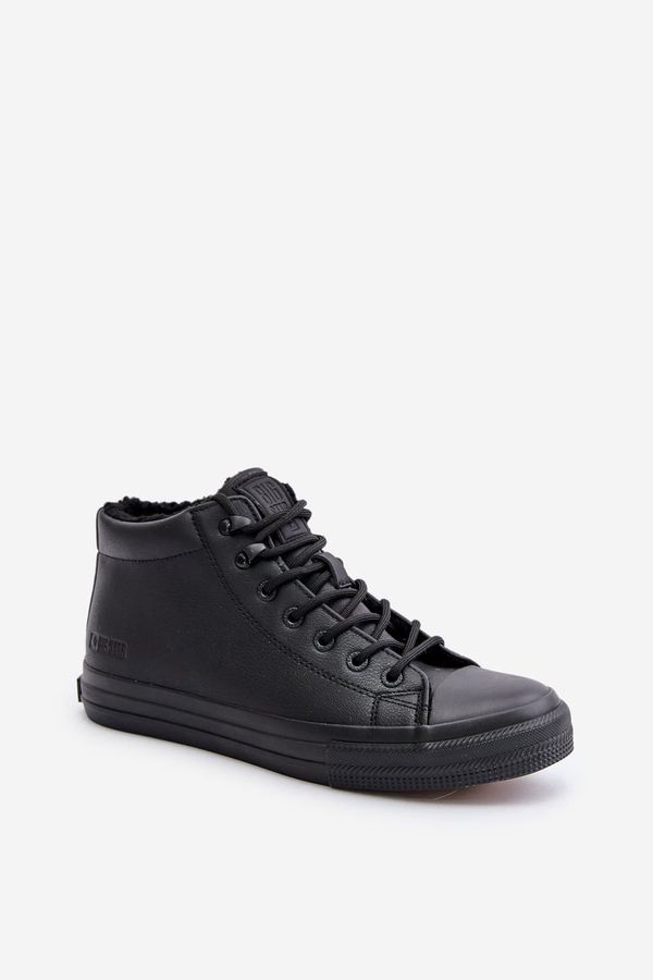 BIG STAR SHOES Insulated men's sneakers made of eco leather Big Star black