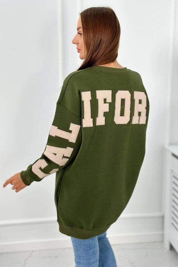 Kesi Insulated sweatshirt with California khaki lettering