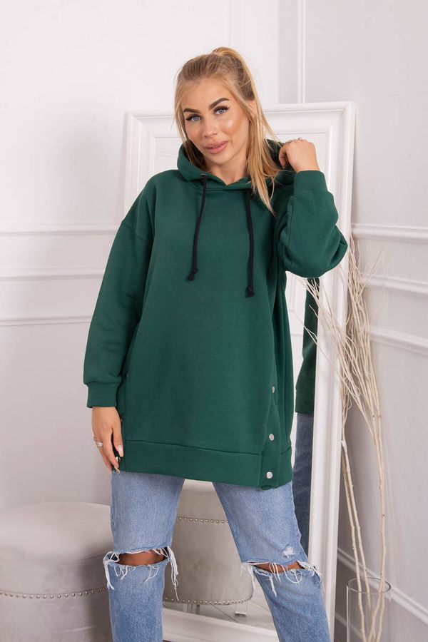 Kesi Insulated sweatshirt with dark green snap fasteners