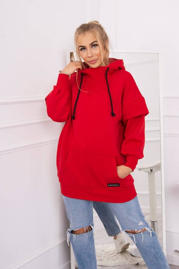 Kesi Insulated sweatshirt with turtleneck red