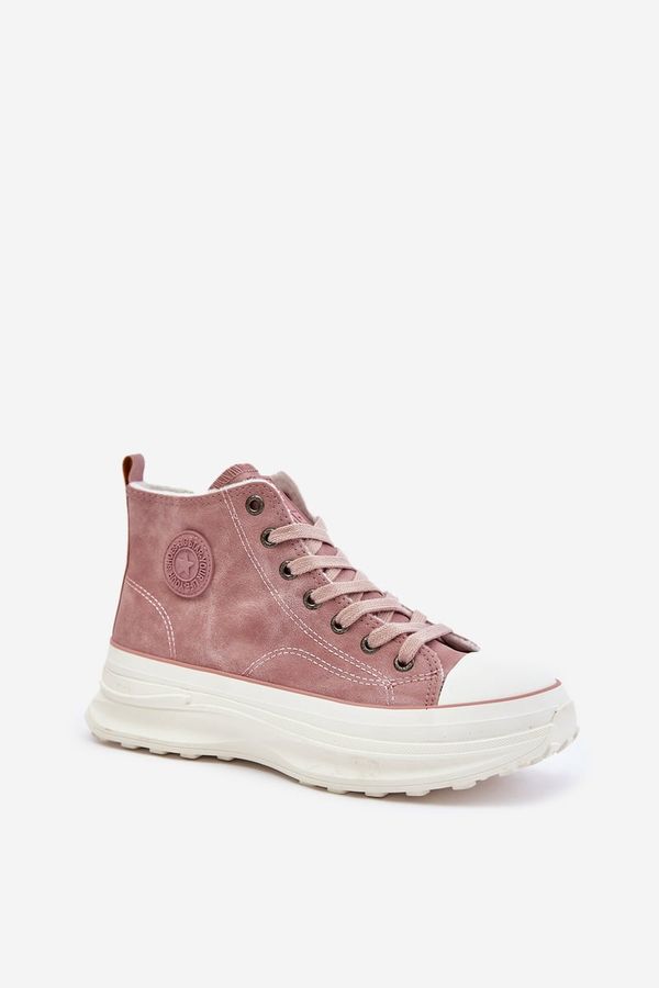 BIG STAR SHOES Insulated women's platform sneakers Big Star pink