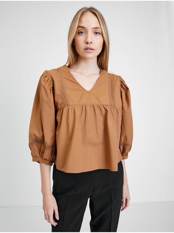 JDY Jacqueline de Yong Vita Brown Blouse