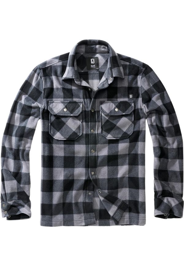 Brandit Jeff Fleece Long Sleeve Shirt Black/Grey