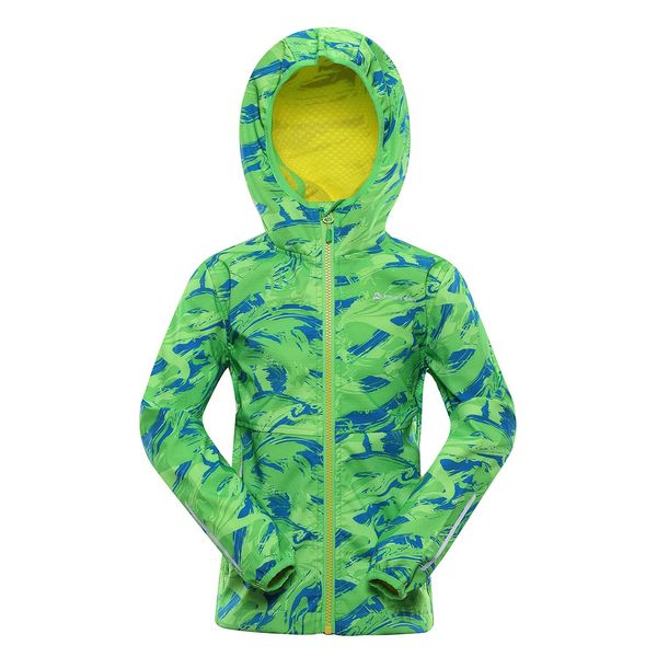 ALPINE PRO Kids softshell jacket with membrane ALPINE PRO LANCO neon green