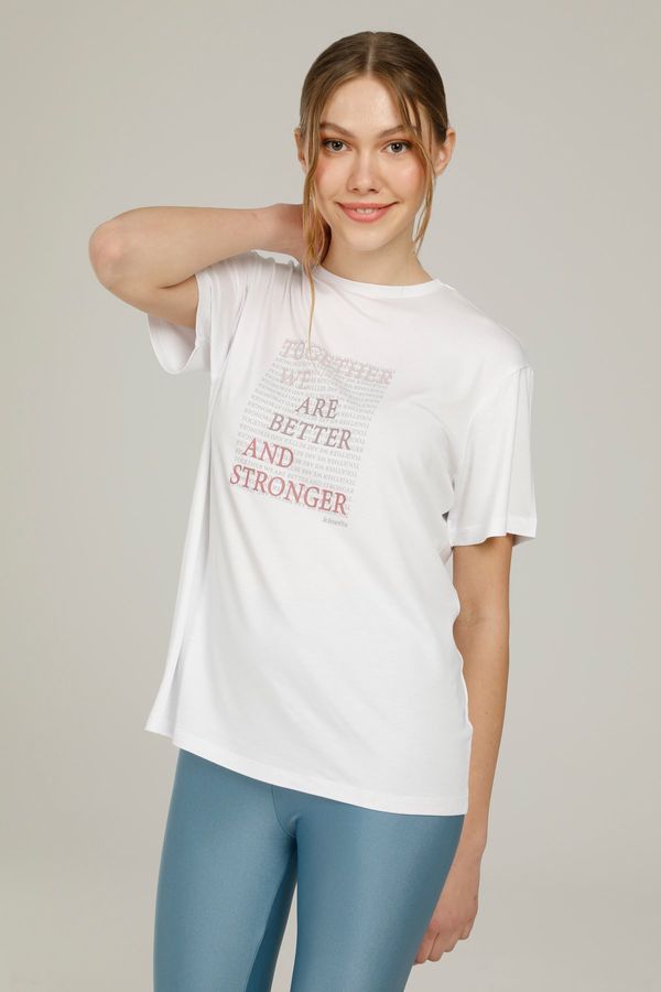 KINETIX KINETIX SN784 LINA SLOGAN T-SHIRT WHITE Woman Sleeve T-Sh