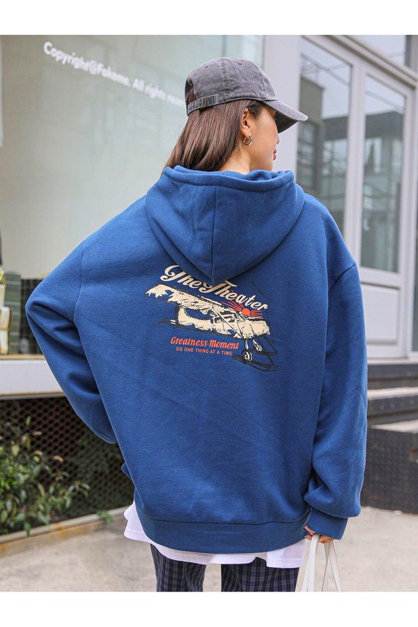 Know Know Women's Royal The Theater Printed Hoodie with Sweatshirt.