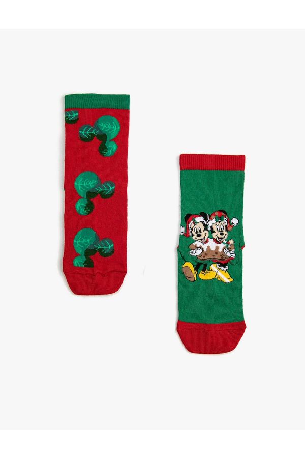 Koton Koton 2-Pack Minnie And Mickey Mouse Printed Socks Licensed
