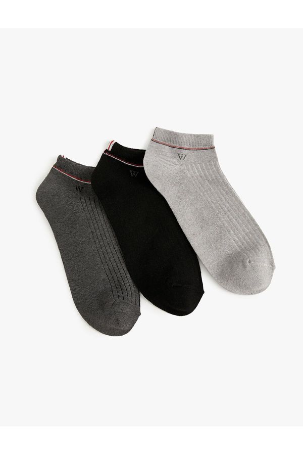 Koton Koton 3-Pack of Booties Socks Multi Color Strip Detailed