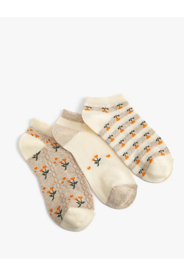 Koton Koton 3-Piece Booties Socks Set Multicolored Floral Pattern