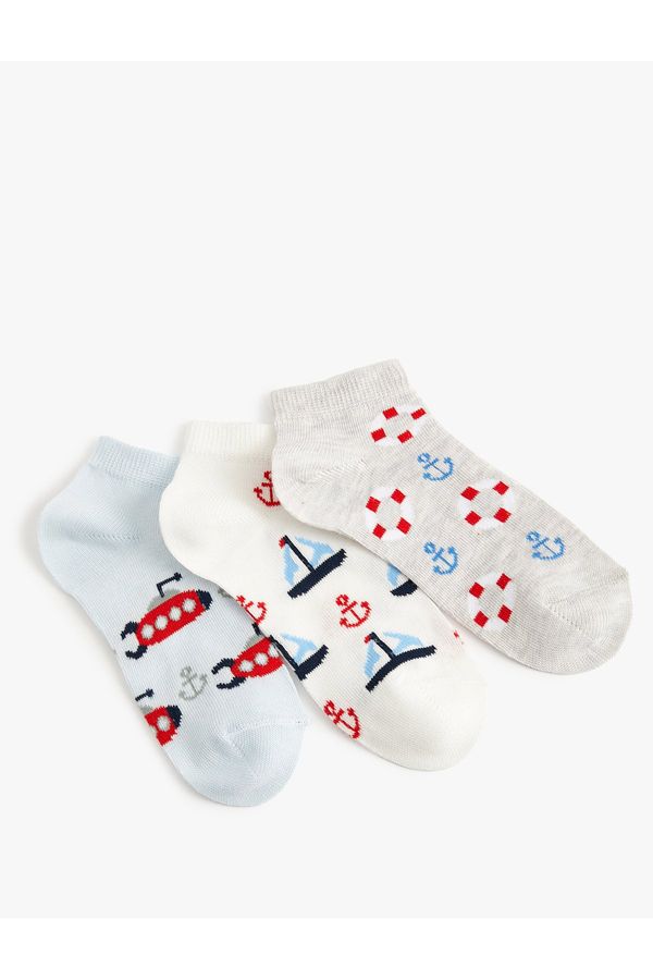 Koton Koton 3-Piece Marine Printed Socks Set