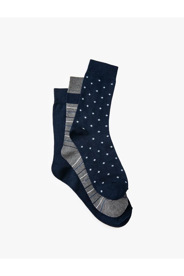 Koton Koton 3-Piece Socks Set Geometric Patterned Multicolored