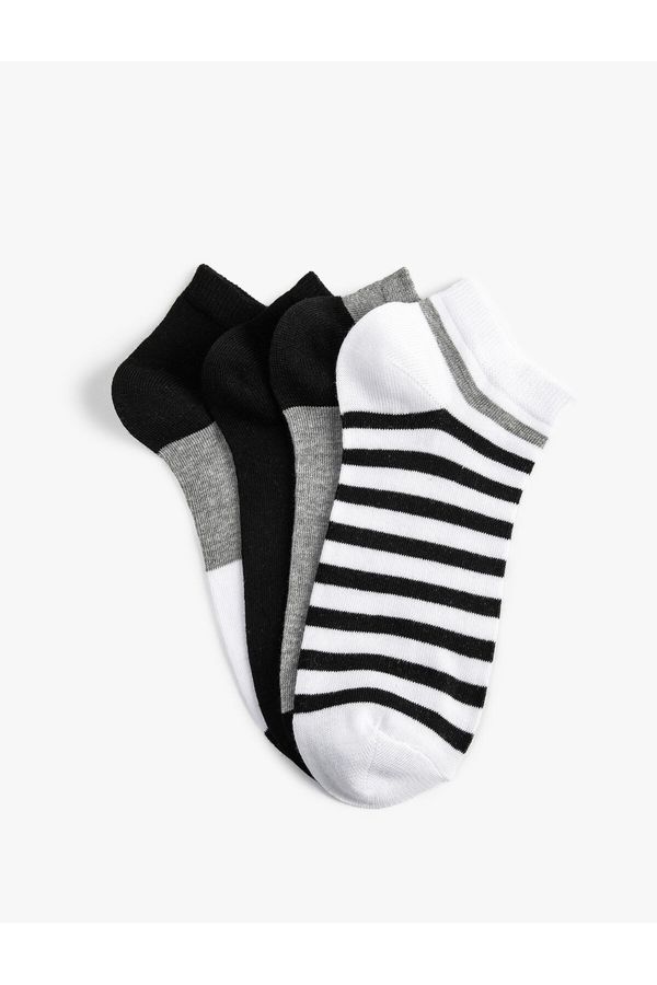 Koton Koton 4-Piece Striped Booties Socks Set Multi Color