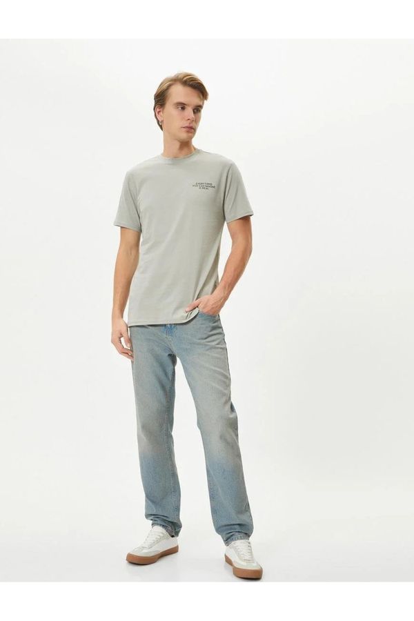 Koton Koton 4sam10056hk 031 Gray Men's Jersey Cotton Short Sleeve T-shirt