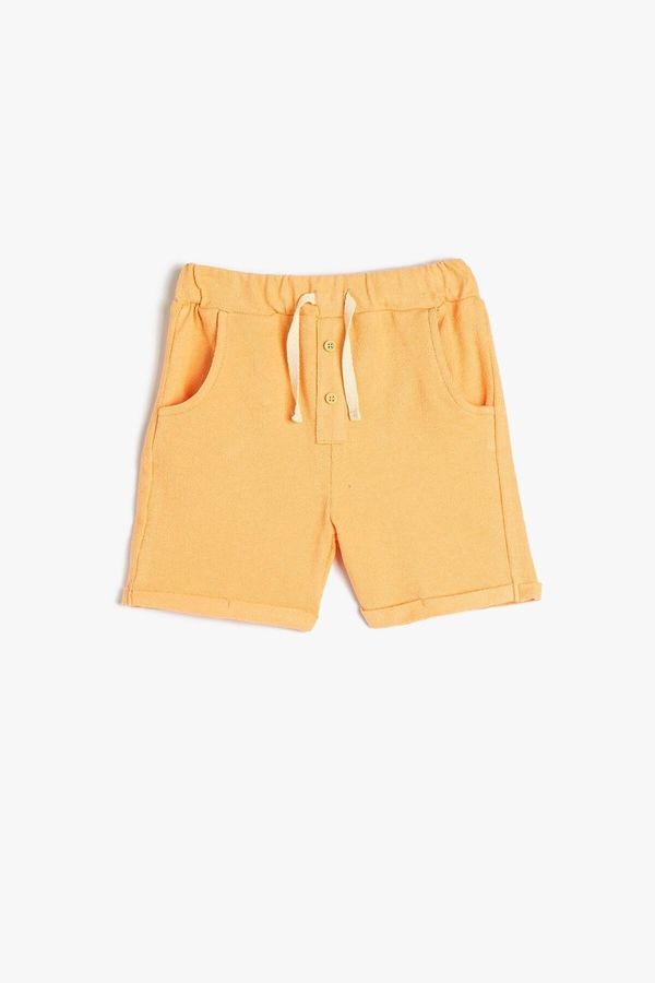 Koton Koton Baby Boy Basic Buttoned Cotton Shorts with Pockets 3SMB40178E
