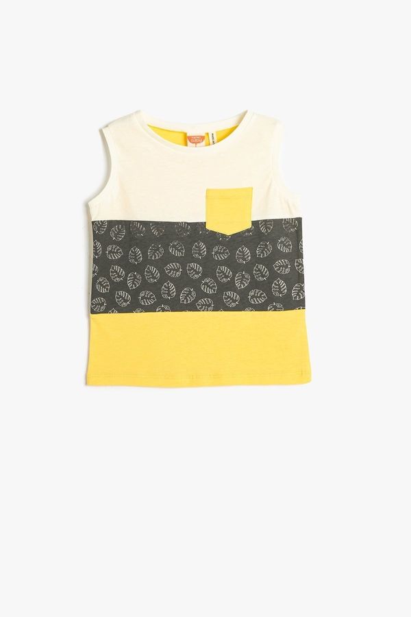 Koton Koton Baby Boy Color Block Round Neck Cotton Sleeveless T-Shirt 3smb30013kk