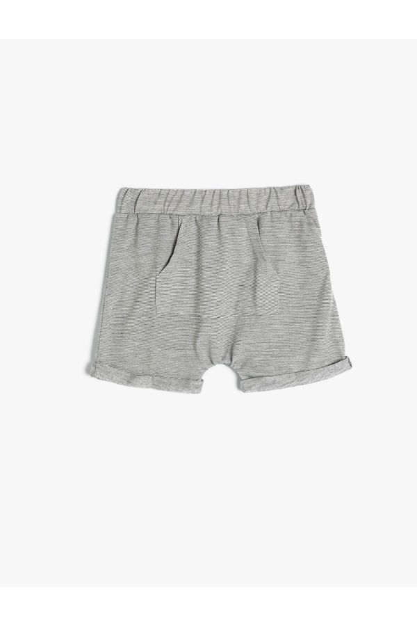 Koton Koton Baby Kangaroo Pocket Shorts Elastic Waist