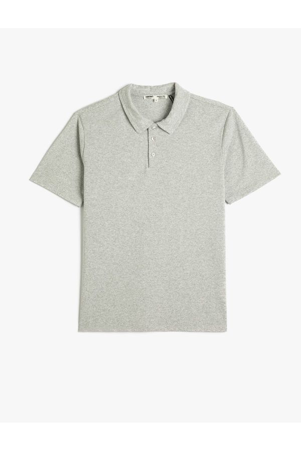 Koton Koton Basic Polo T-Shirt with Buttons, Short Sleeves