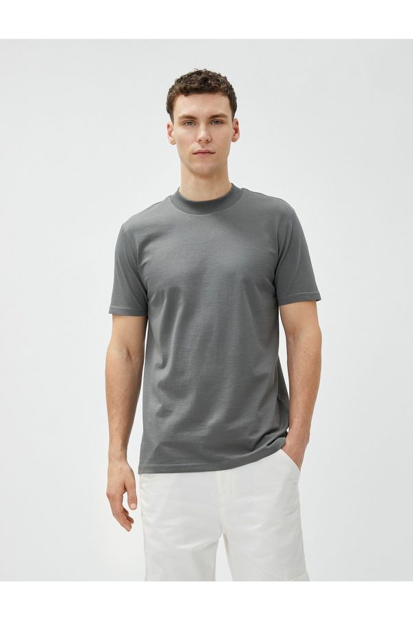 Koton Koton Basic T-Shirt Crew Neck Slim Fit Short Sleeve Cotton