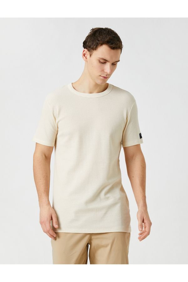 Koton Koton Basic Textured T-Shirt Crew Neck Short Sleeve