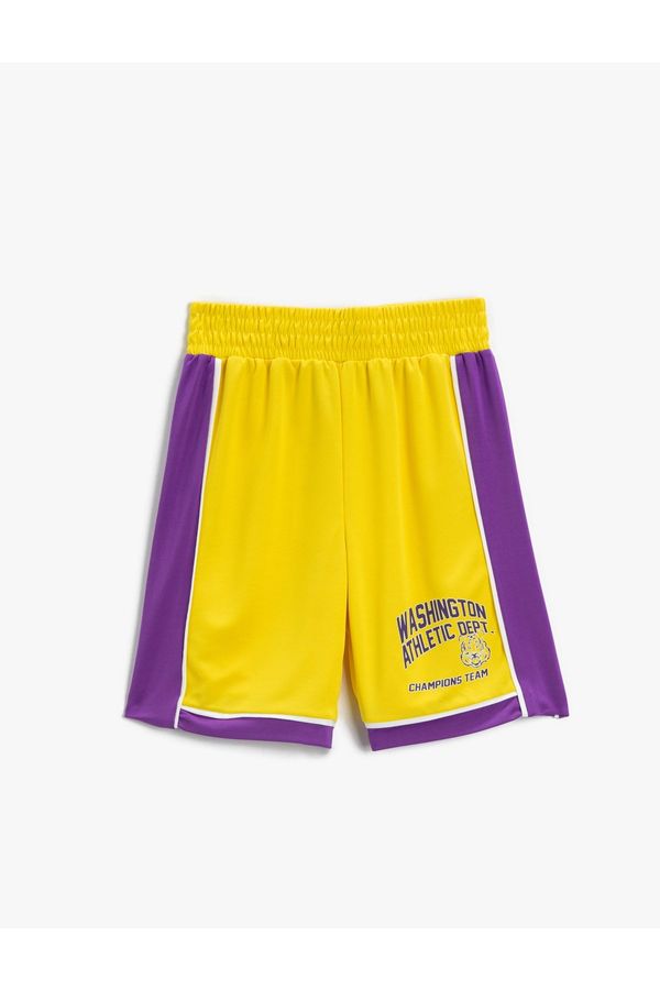 Koton Koton Basketball Shorts with Elastic Waist Printed