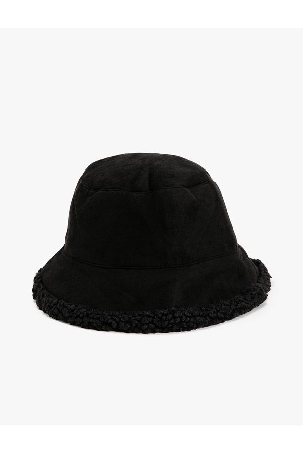 Koton Koton Bucket Hat Plush Lined Double Sided
