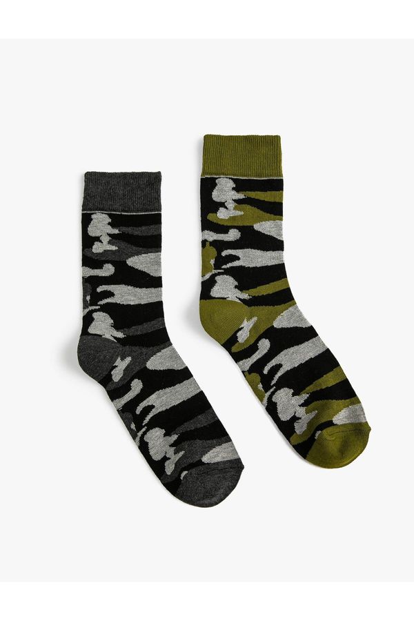 Koton Koton Camouflage Socks Set of 2 Multicolored