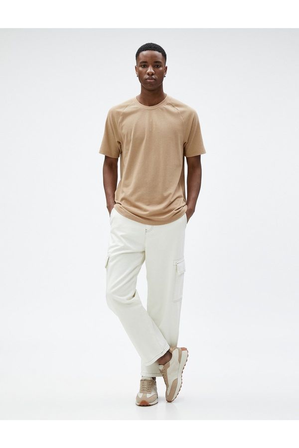 Koton Koton Cargo Pants with Pockets and Stitching Detail with Button.