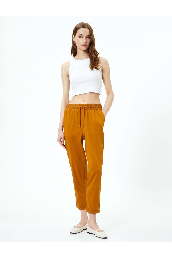 Koton Koton Carrot Trousers Waist Tied Pocket Relaxed Cut