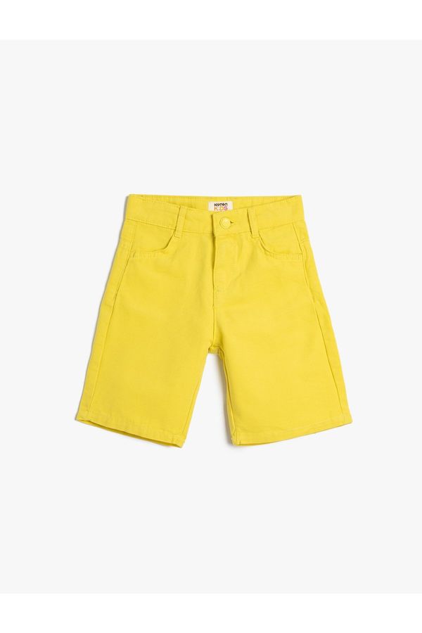 Koton Koton Chino Shorts with Adjustable Elastic Waist Pockets Cotton