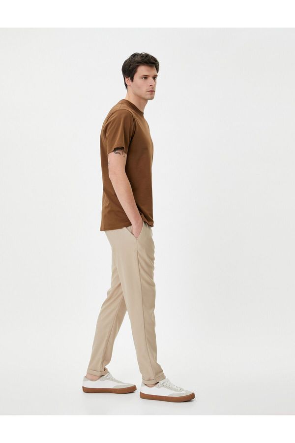 Koton Koton Chino Trousers Pocket Detailed High Waist Slim Fit