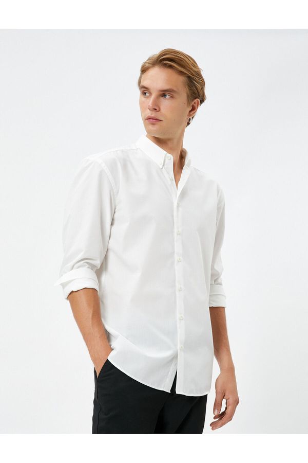 Koton Koton Classic Shirt Long Sleeve Cuff Collar