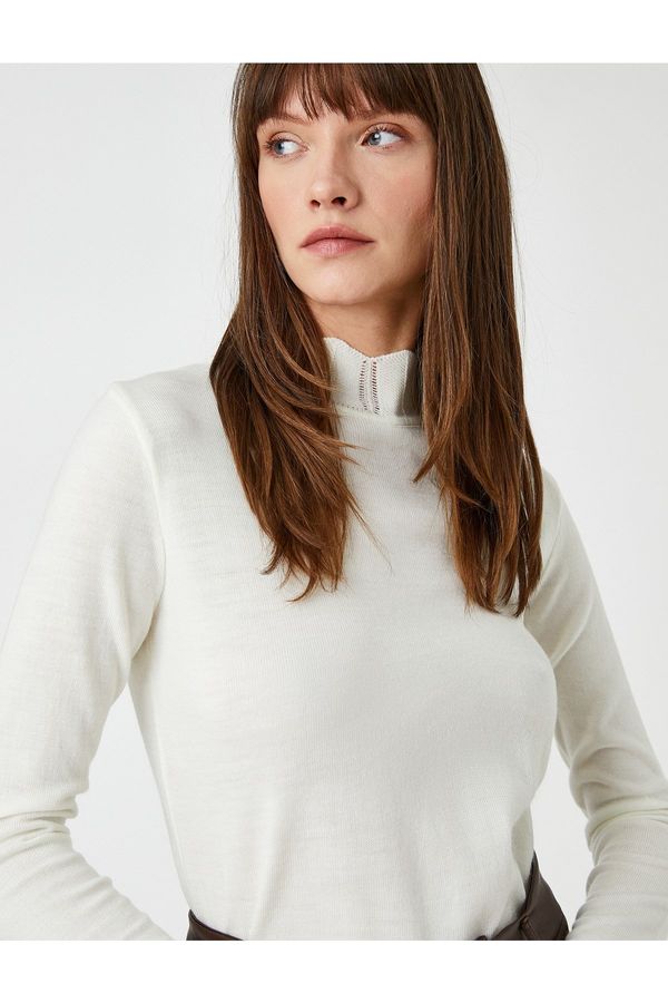 Koton Koton Collar Detailed Sweater Slim Cut