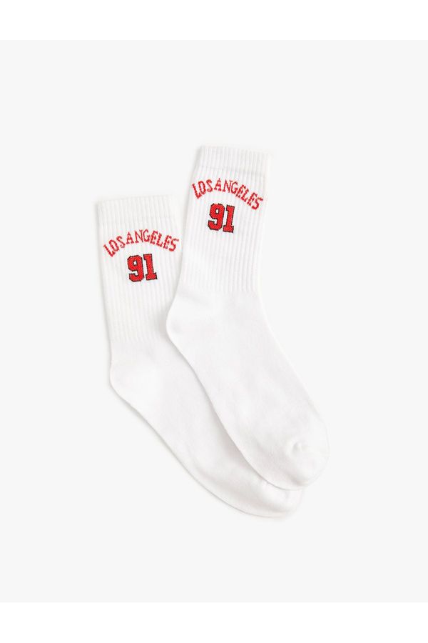 Koton Koton College Socks With Embroidered Numbers