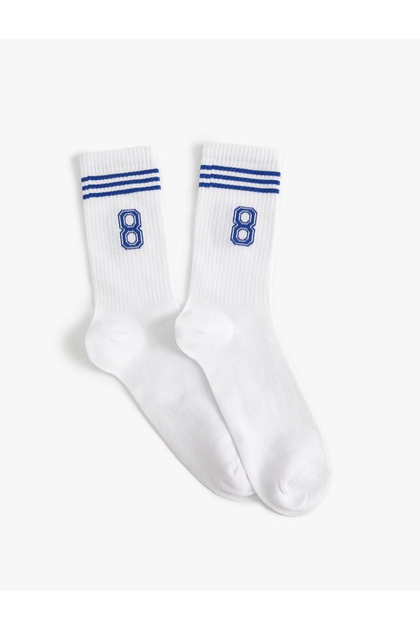 Koton Koton College Socks with Letters Embroidered