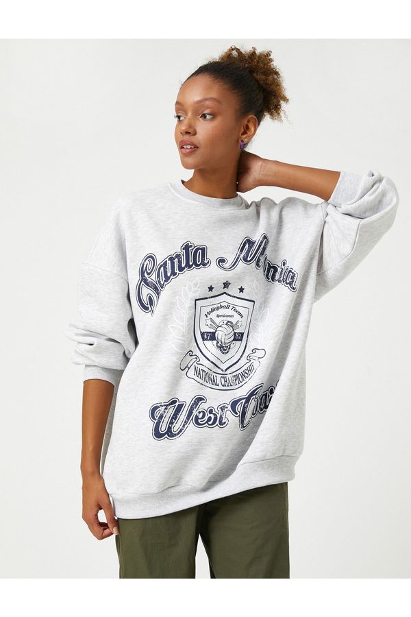 Koton Koton College Sweatshirt Crew Neck Relaxed Fit Long Sleeved.