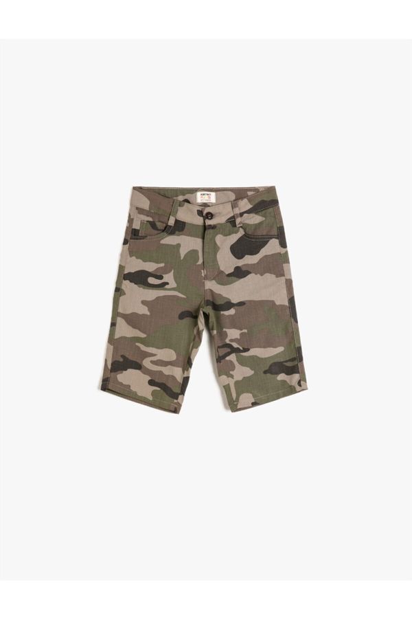 Koton Koton Cotton Camouflage Patterned Shorts