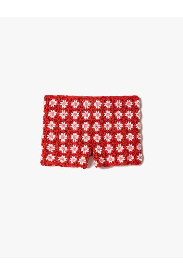 Koton Koton Crochet Shorts Daisy Patterned