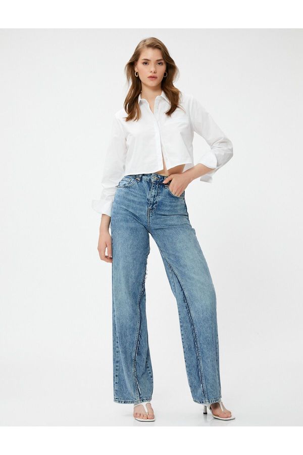 Koton Koton Crop Pocket Detailed Cotton Shirt