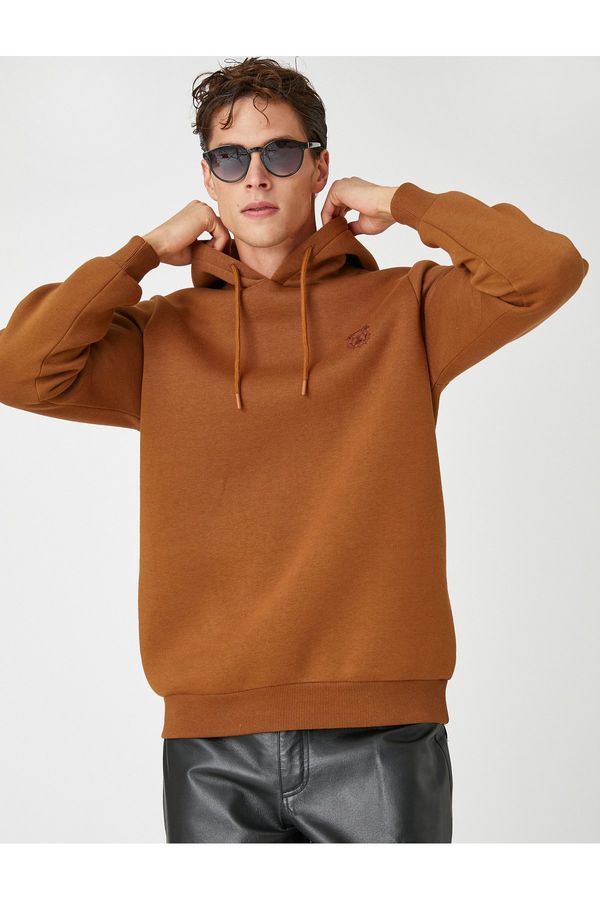 Koton Koton Dog Embroidered Sweatshirt Hooded