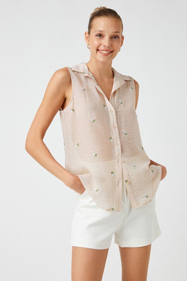 Koton Koton Embroidered Sleeveless Shirt