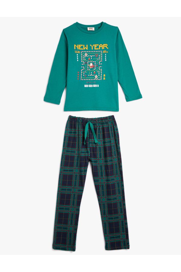 Koton Koton Family Combination - Pajamas Set Christmas Themed 2 Pieces Cotton