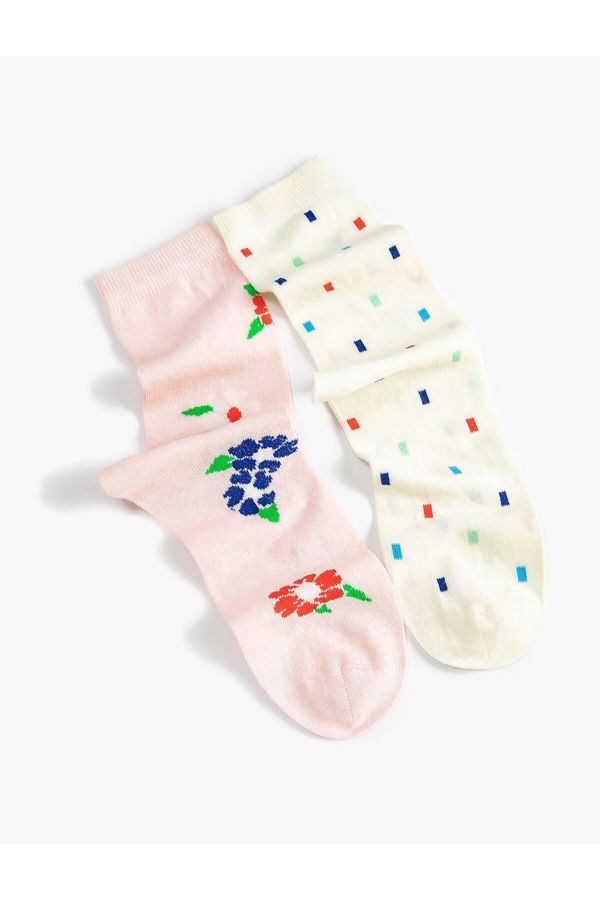 Koton Koton Floral Set of 2 Crewneck Socks