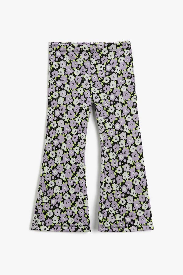 Koton Koton Girl's Purple Patterned Trousers