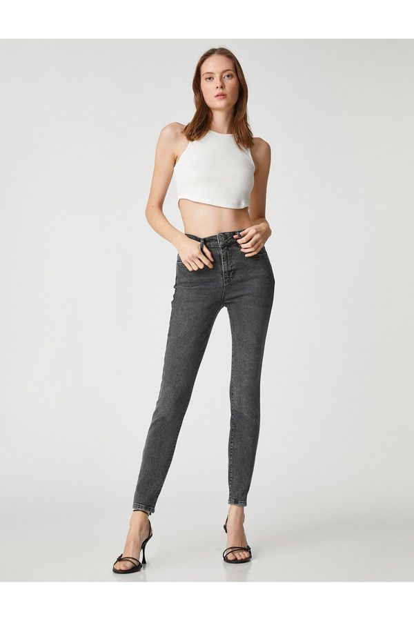 Koton Koton High Waist Denim Trousers Skinny Leg Slim Cut - Carmen Jean