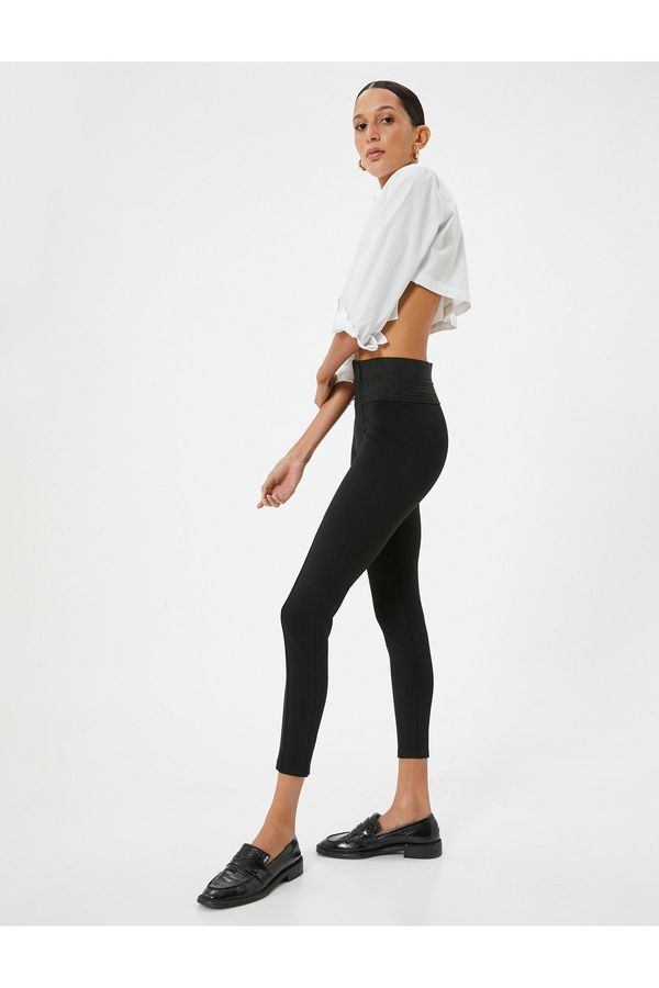 Koton Koton High Waist Leggings Trousers Skinny Leg